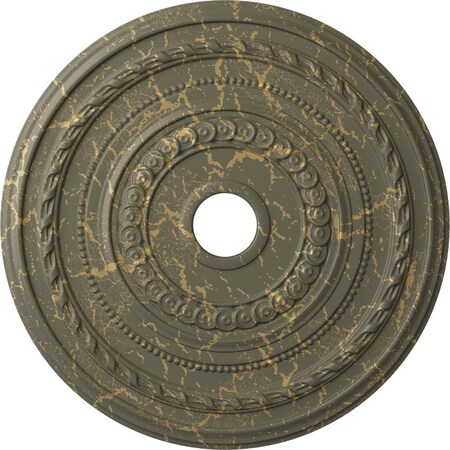 Ekena Millwork Cole Ceiling Medallion (Canopies up to 9 1/8"), 25 3/8"OD x 3 3/8"ID x 1 3/8"P, Witch Hazel Crackle CM25COWHC